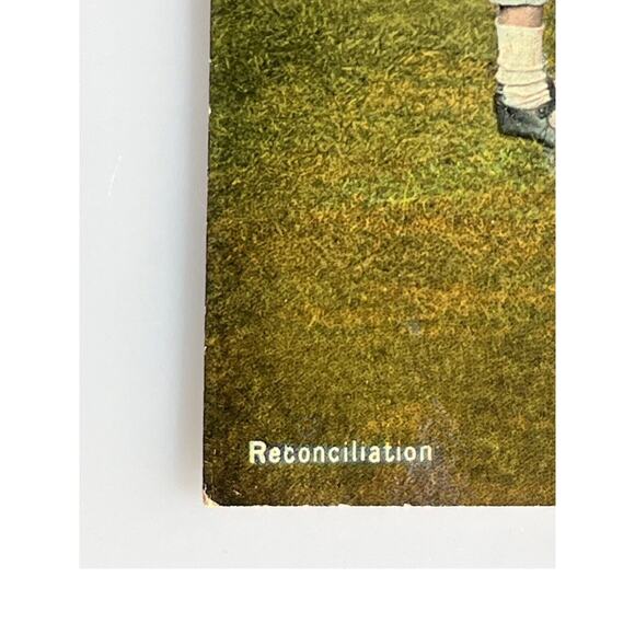 Antique Postcard 1900s Ephemera Boy Girl Reconciliation Litho Unposted Colorful - Picture 3 of 7